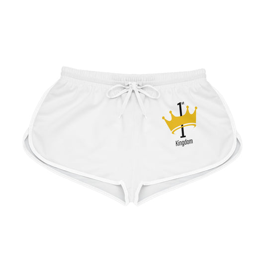 Crown Graphic Women's Relaxed Shorts, summer lounge shorts, casual wear, beach outfit, gift for her, comfortable sleepwear