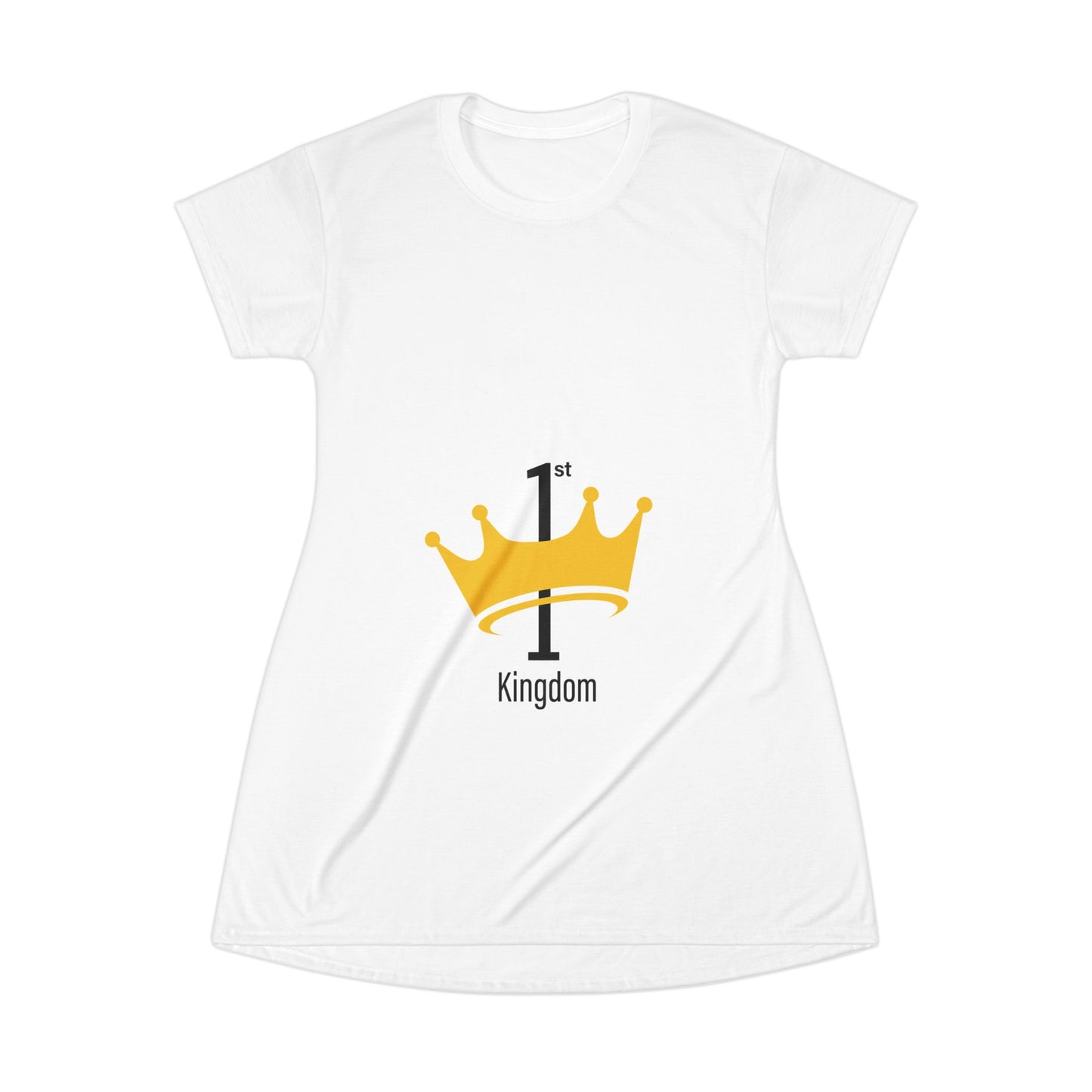 Crowned Kingdom T-Shirt Dress, Royalty Apparel, Casual Dress for Celebrations, Gift for Queens, Fun Summer Outfit