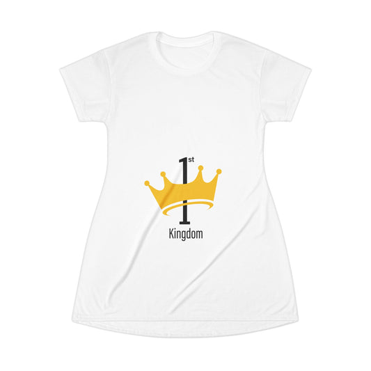 Crowned Kingdom T-Shirt Dress, Royalty Apparel, Casual Dress for Celebrations, Gift for Queens, Fun Summer Outfit