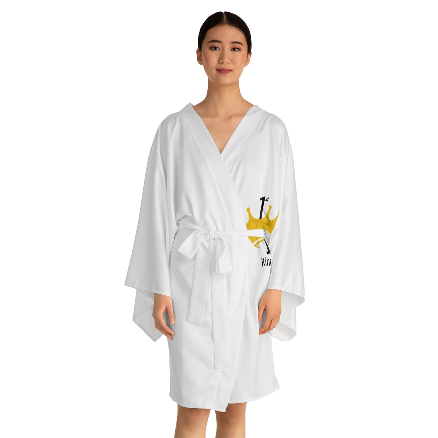 Royal Crown Long Sleeve Kimono Robe, Comfortable Loungewear, Spa Gift, Bridal Party Robe, Gift for Her, Relaxation Attire