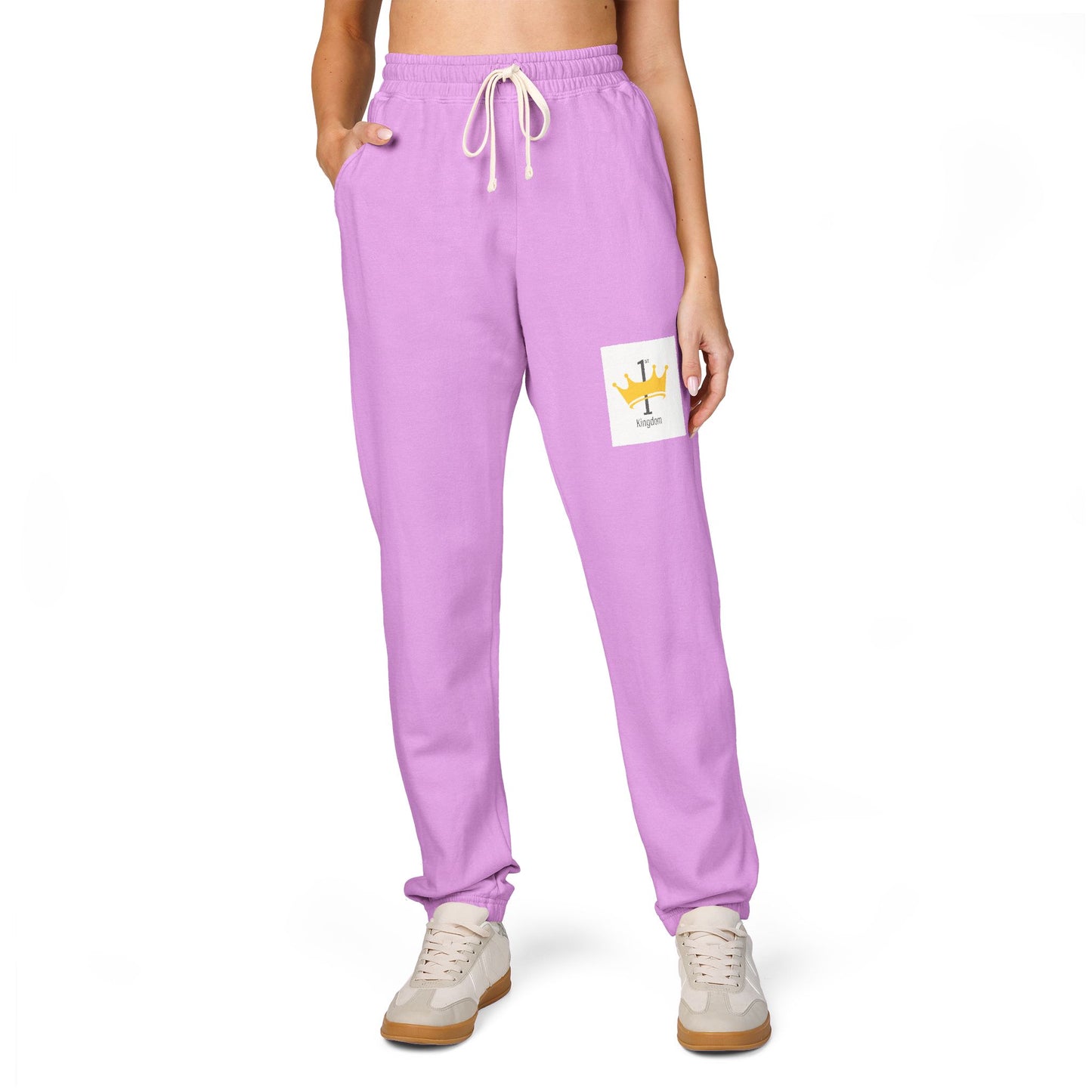 Casual Fleece Sweatpants with Crown Design, Comfortable Lounge Pants for Relaxation, Great for Home, Travel, and Gifts