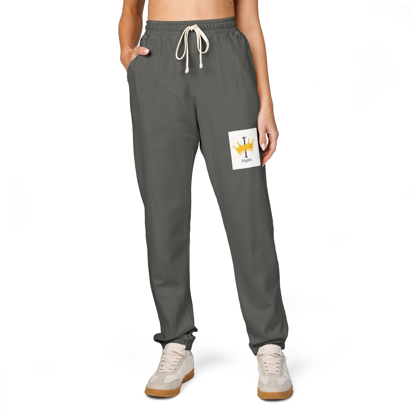 Casual Fleece Sweatpants with Crown Design, Comfortable Lounge Pants for Relaxation, Great for Home, Travel, and Gifts