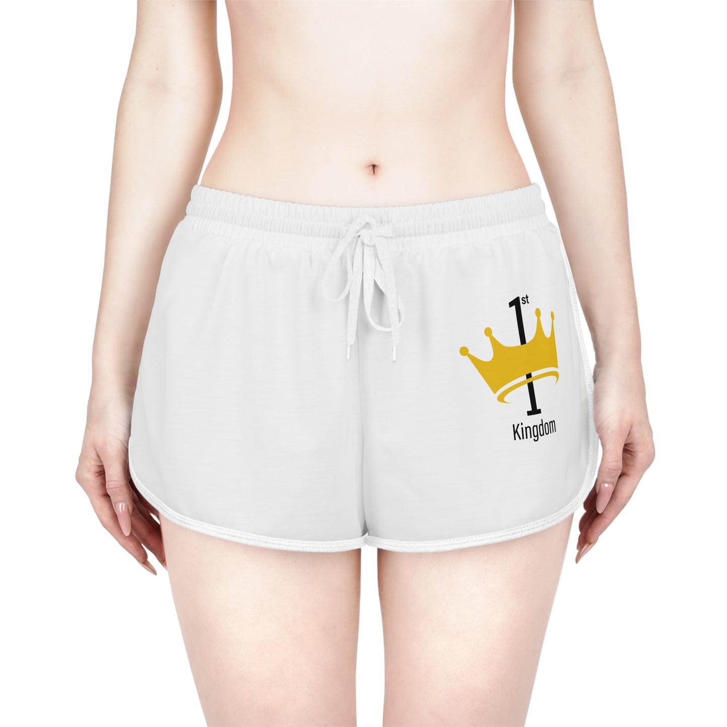 Crown Graphic Women's Relaxed Shorts, summer lounge shorts, casual wear, beach outfit, gift for her, comfortable sleepwear